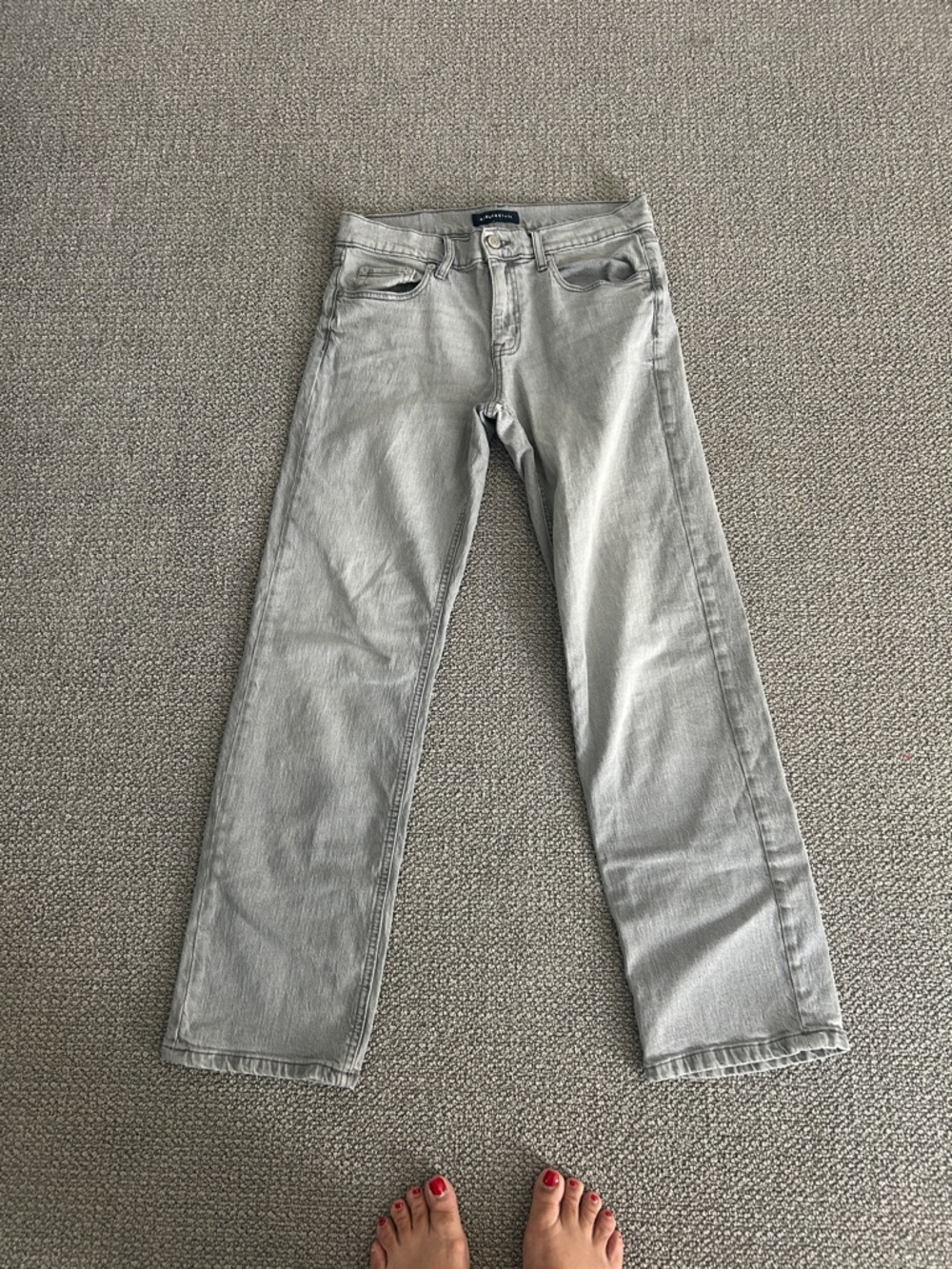 Aeropostale Light Gray Straight-Leg Jeans